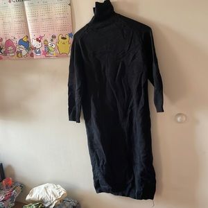 Turtle neck dress with back slit detail size s